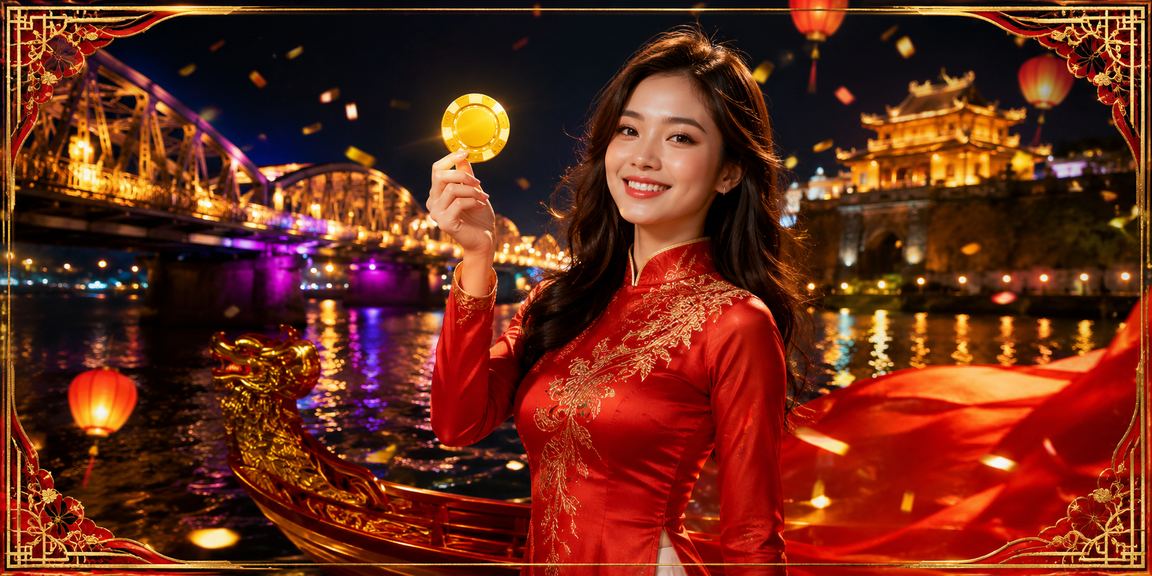 Phụ nữ mặc áo dài Huế nhận cashback bonus khi chơi qua điện thoại